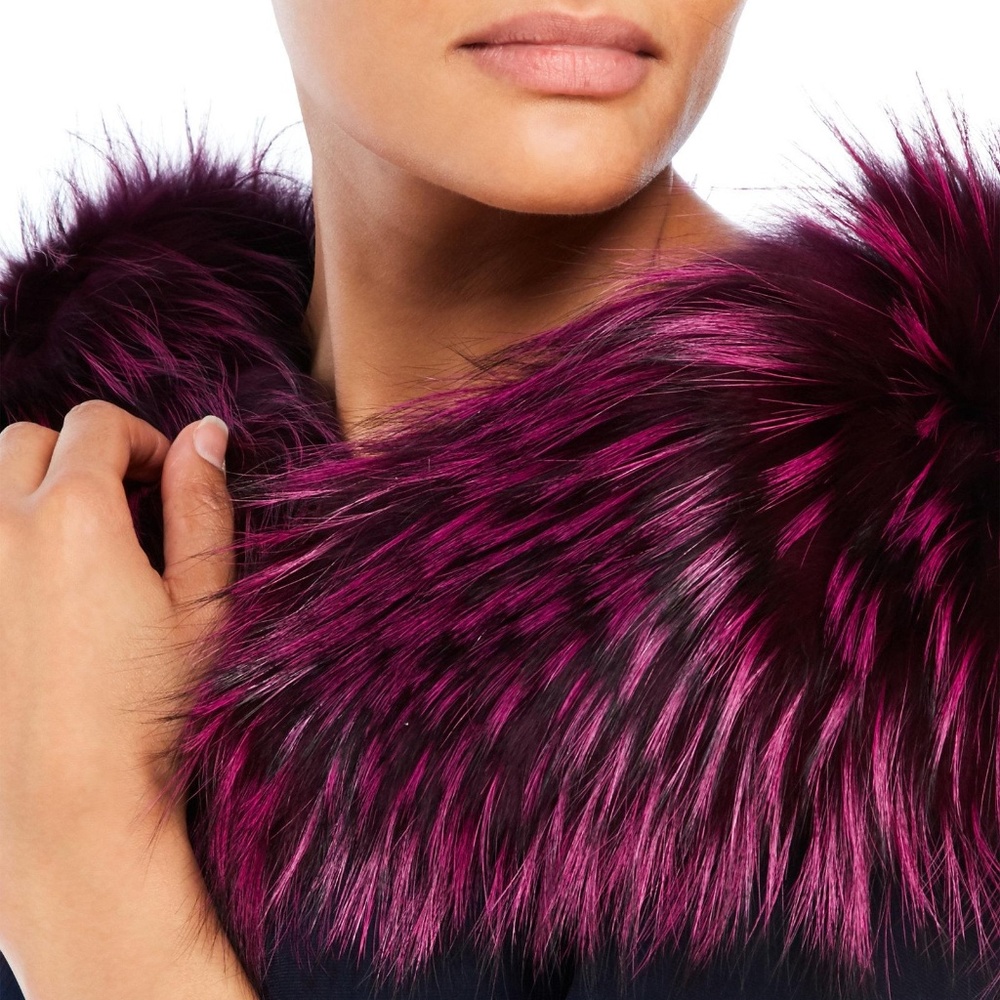 Badgley mischka eternity scarf fox fur new